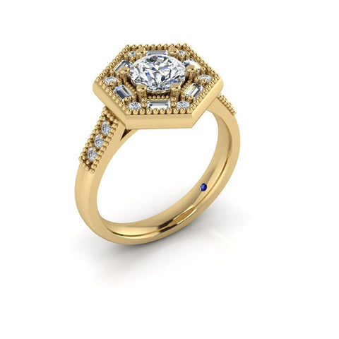 14k gold oval morganite ring MR4641