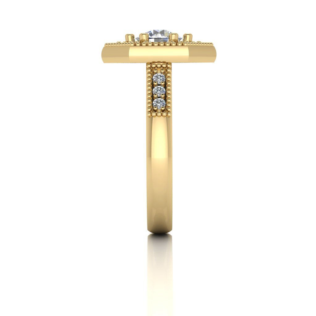 14k Gold Art Deco Baguette Semi Mount Ring MR4658