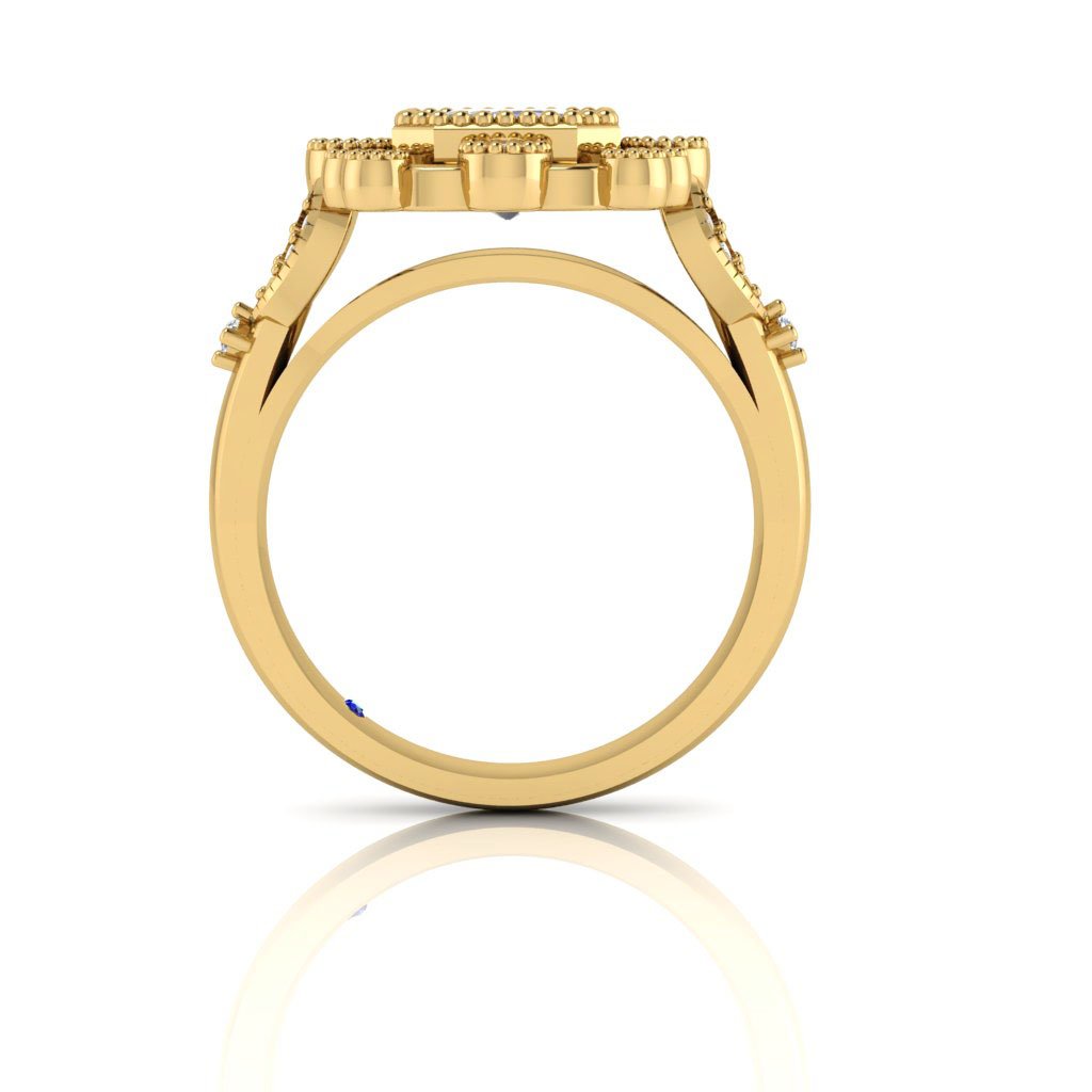 14k Gold Art Deco Emerald Cut Diamond Semi Mount Ring MR4660