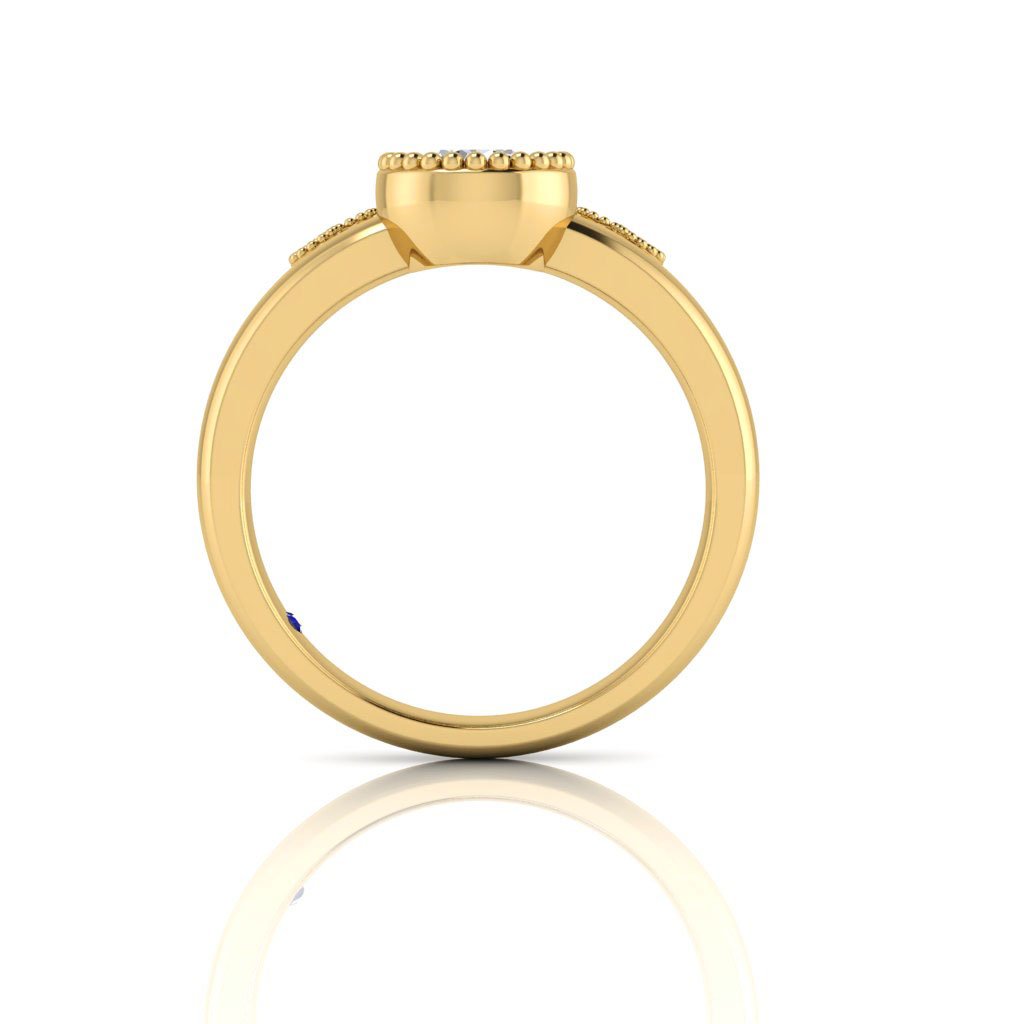 14k Gold Art Deco Bezel Diamond Semi Mount Ring MR4661