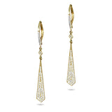 14k Gold Art Deco Kite Diamond Pave Earrings ME23757