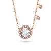 14k Round halo white topaz & diamond necklace MN31590