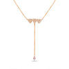 14k gold three trillion diamond pave discs lariat necklace MN71437