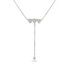 14k gold three trillion diamond pave discs lariat necklace MN71437