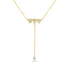 14k gold three trillion diamond pave discs lariat necklace MN71437