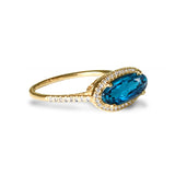 14k gold oval london blue topaz ring MR4640