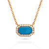 14K Turquoise Horizontal Octagon Bar Necklace N4057TQ