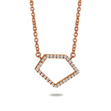 14k octagon diamond pave necklace ON2D