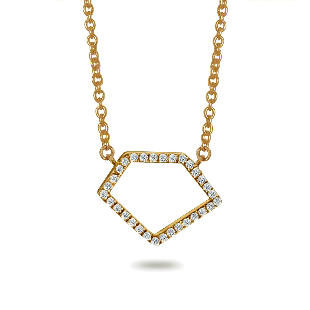 14k octagon diamond pave necklace ON2D