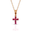 14K Petite Ruby Cross Pendant P10936R