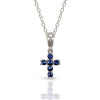 14K Petite Sapphire Cross Pendant P10936S