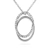 14k Unique interlocking double oval diamond pendant P4021