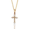 14K Gold Delicate Cross Diamond Necklace P43545