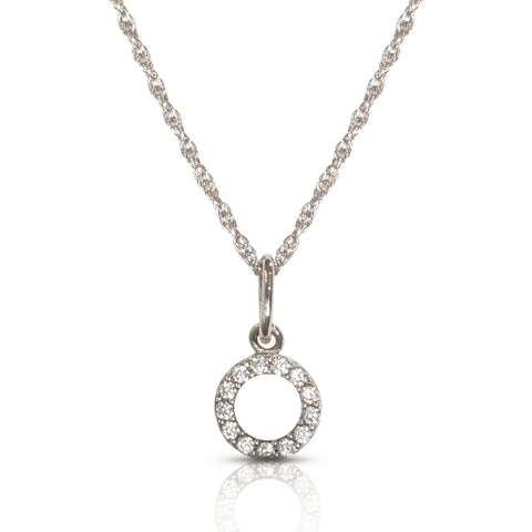 14K Gold Diamond Circle Frame Necklace