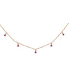 14k Hanging RUBY station necklace MN44917R