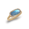 14K Gold Cushion London Blue Topaz Doublet Fashion Engagement Ring R8488