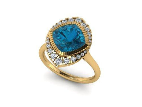 14k gold diamond hematite fashion ring OGR16HEM
