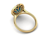 14k gold Cushion london blue topaz fashion ring MR4547
