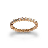 14K Beaded Gold Diamond Wedding Band Stack Ring R35332
