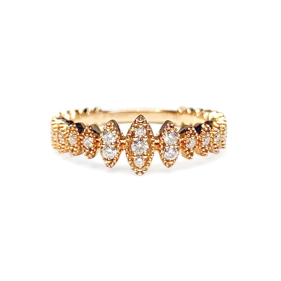 14k gold marquise diamond wedding band stack ring SR45051