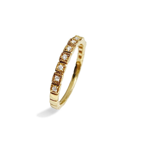 14k gold diamond wedding band stackable ring SR31593