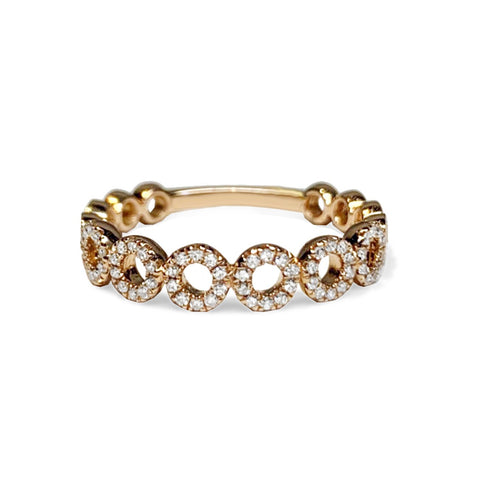 14k gold criss cross diamond fashion ring MR32553