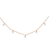 14k Hanging diamond station necklace MN44917D