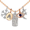 14k Gold Diamond Dog Tag Choker Necklace MP00023
